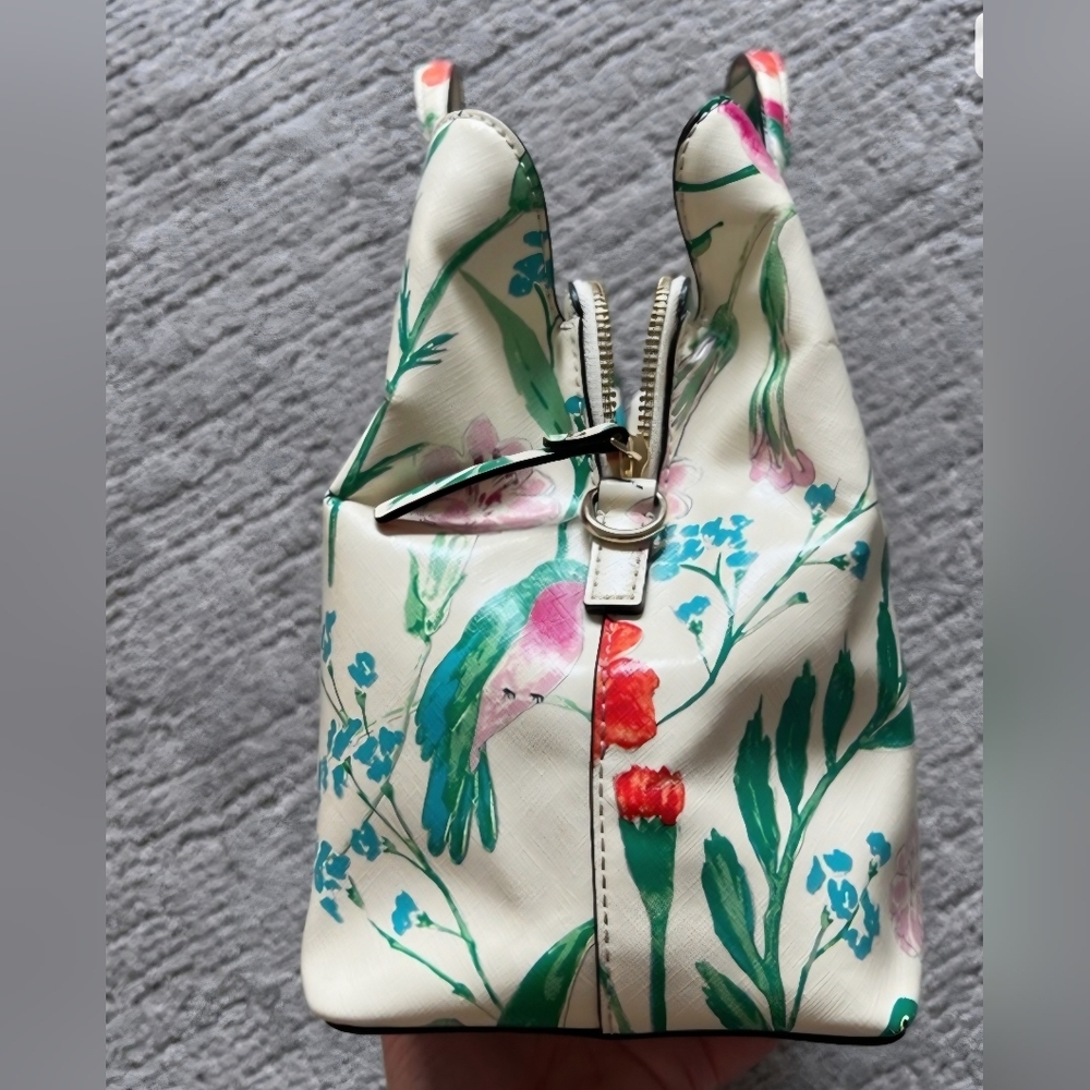 🔥LOW START🔥Kate Spade RARE Evangelie Laural Way Hummingbird & Floral Bag - Picture 5 of 16